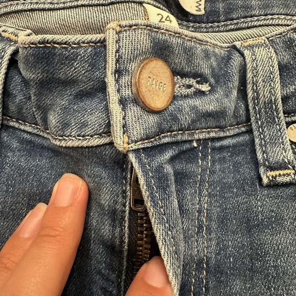 Paige Verdugo Jeans Skinny Mid Rise Cropped Stretch Denim Skinny Forever Size 24 - Picture 5 of 12